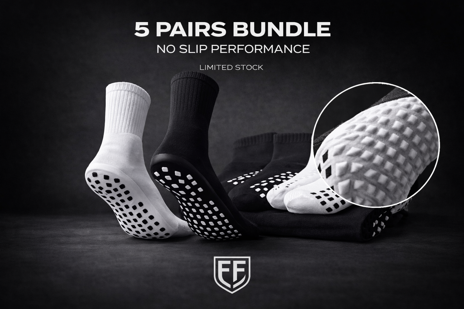 Elite Football Grip Socks Bundle (5 Pairs)